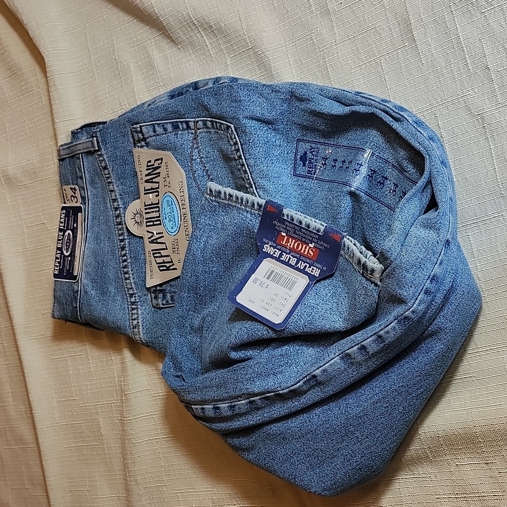 NWT Replay Jeans, Button Fly, Men's Size 34x30, Denim,‎ Pockets, Cotton